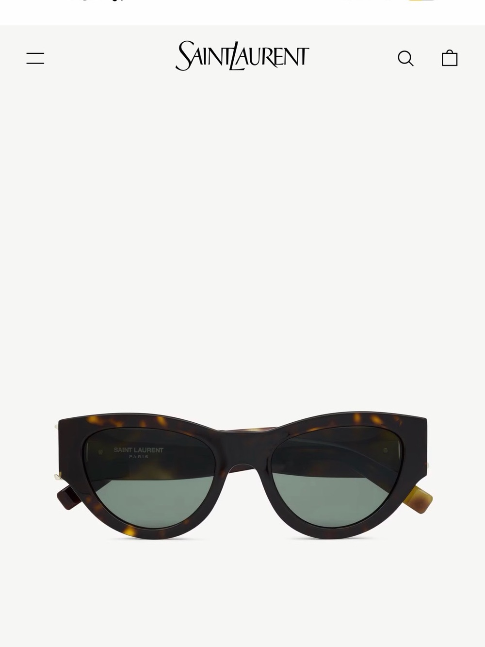 New Saint Laurent Tortoiseshell Cat Eye Sunglasses - Brown - Picture 4 of 9